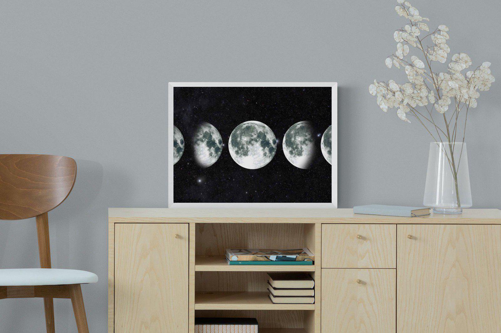 Moon Phases-Wall_Art-60 x 45cm-Mounted Canvas-White-Pixalot