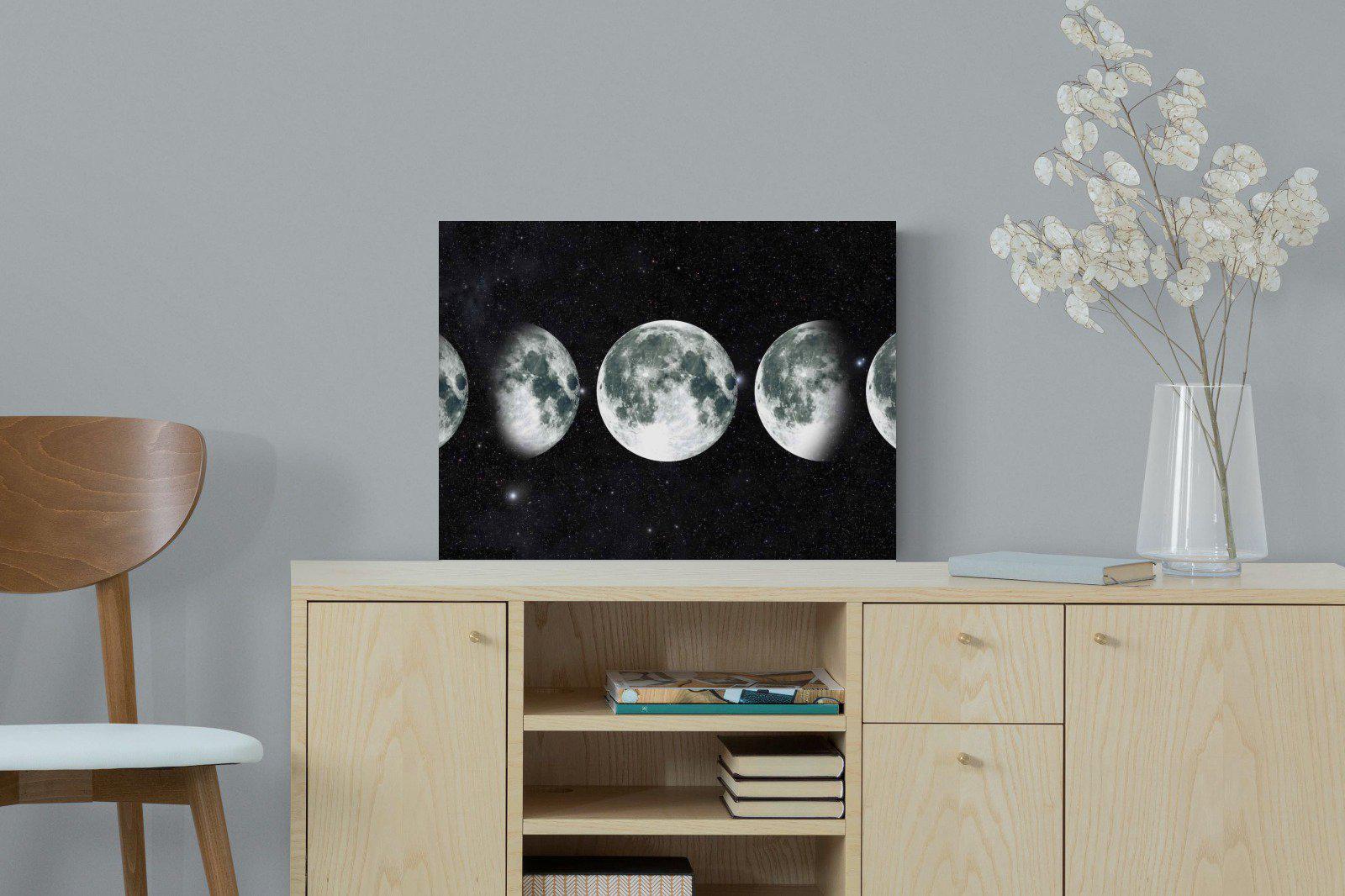 Moon Phases-Wall_Art-60 x 45cm-Mounted Canvas-No Frame-Pixalot