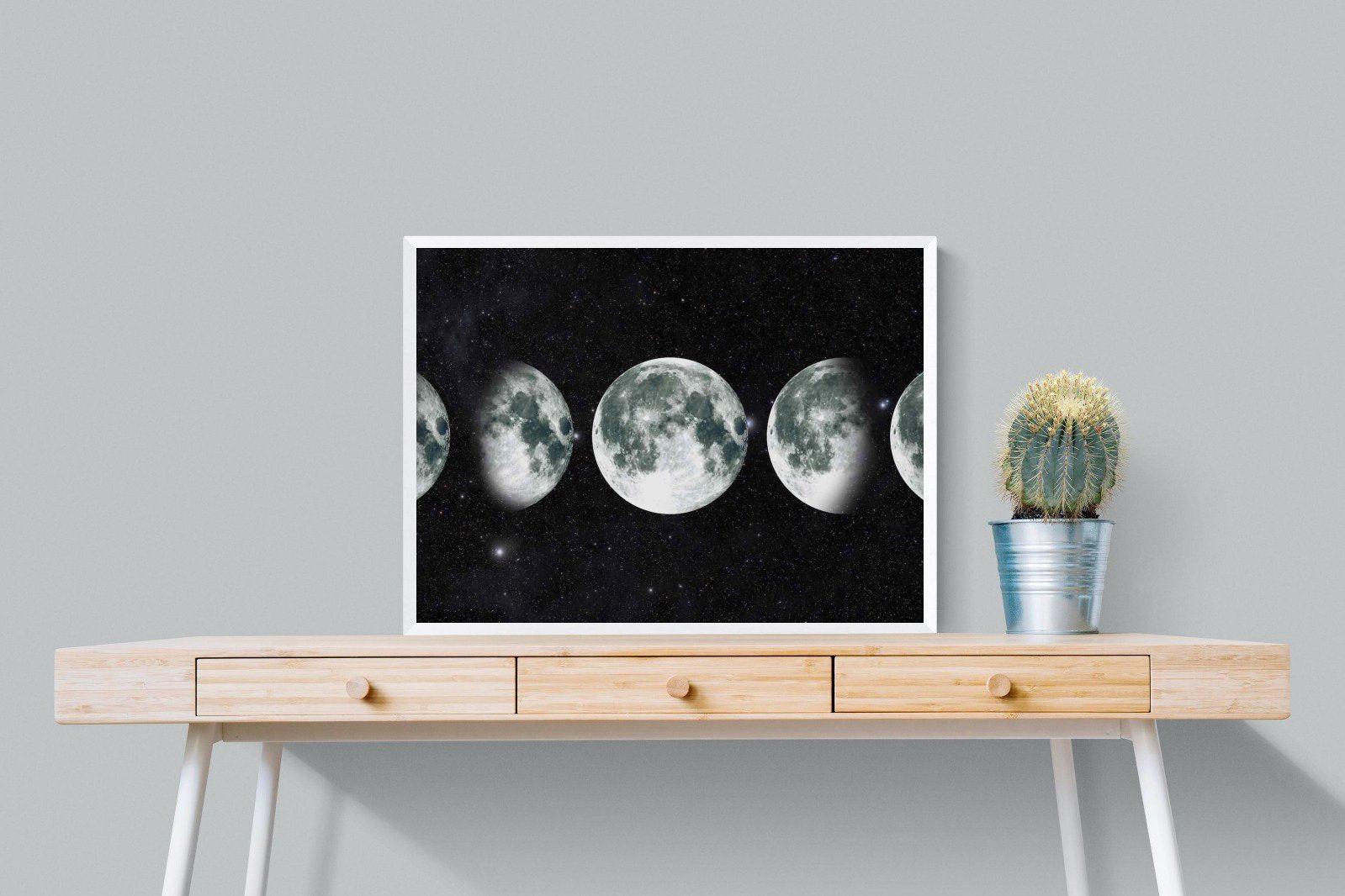 Moon Phases-Wall_Art-80 x 60cm-Mounted Canvas-White-Pixalot