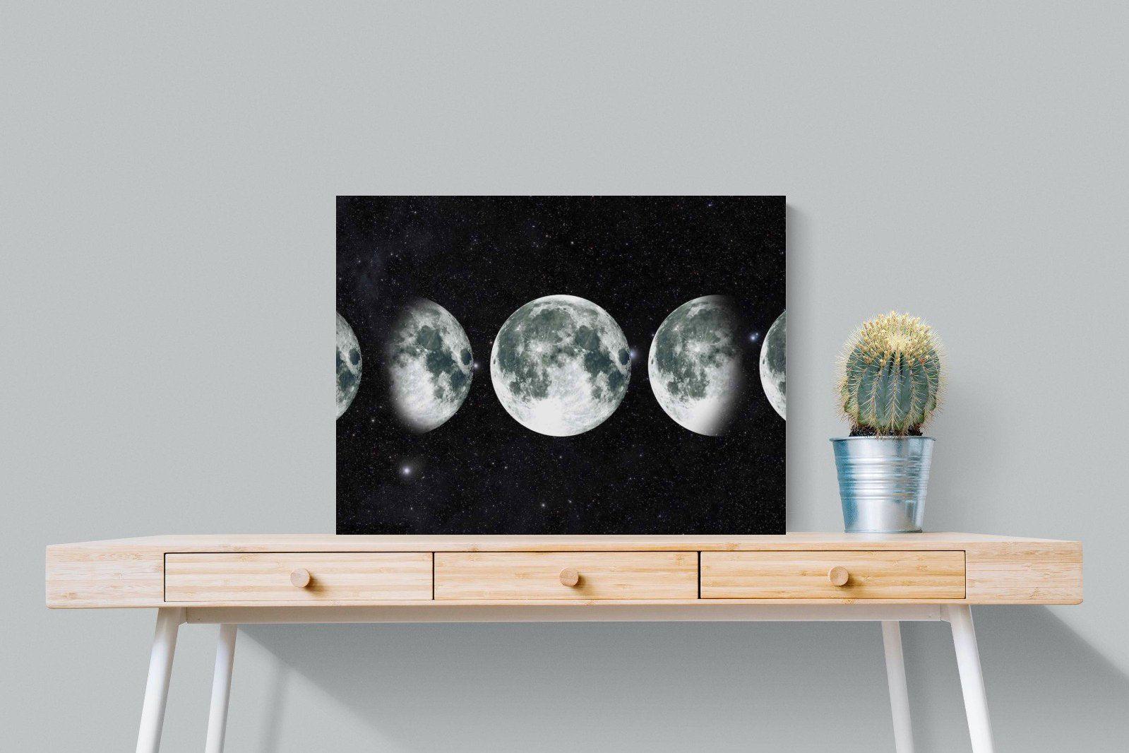 Moon Phases-Wall_Art-80 x 60cm-Mounted Canvas-No Frame-Pixalot