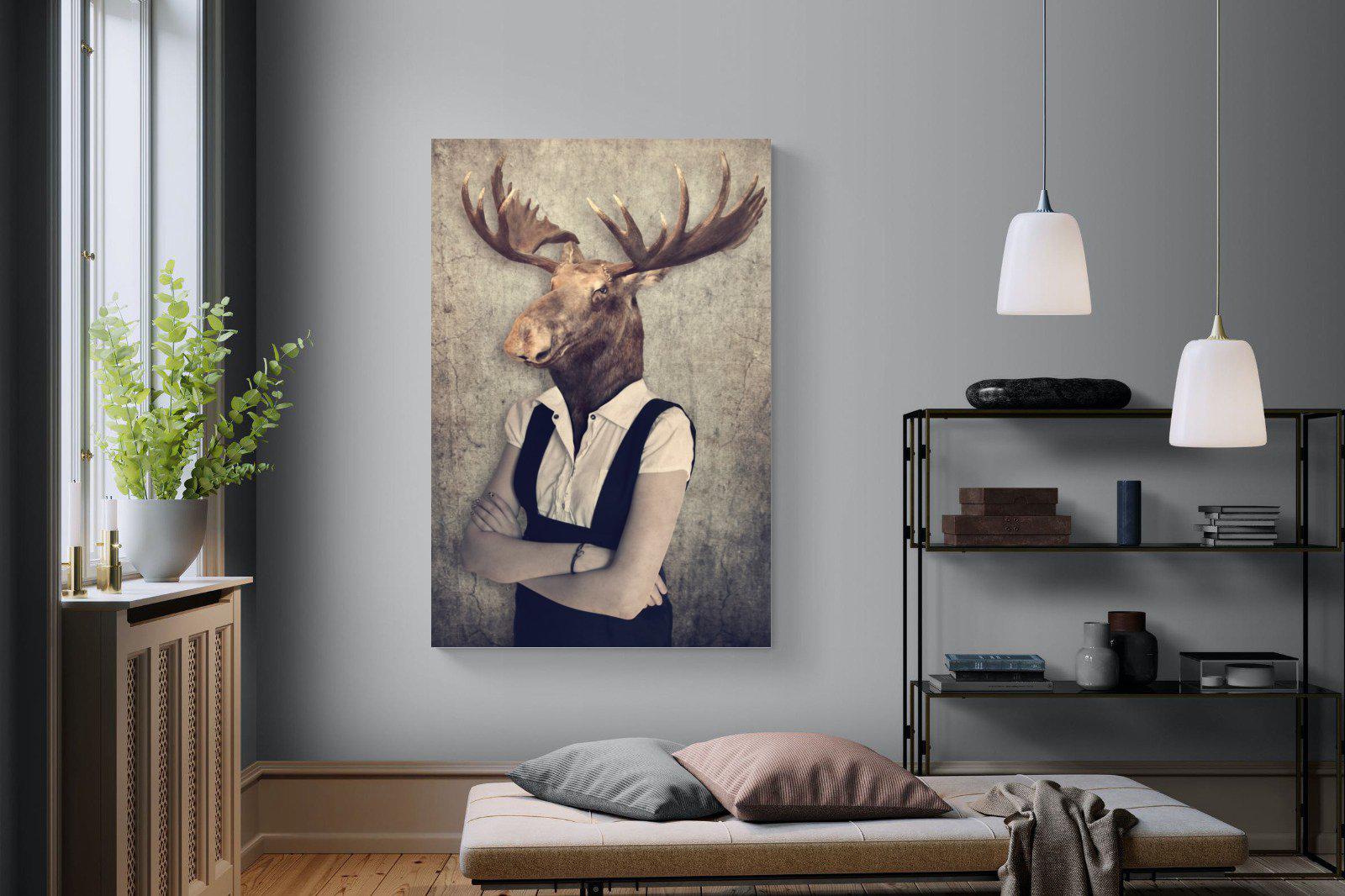 Moose Head-Wall_Art-120 x 180cm-Mounted Canvas-No Frame-Pixalot