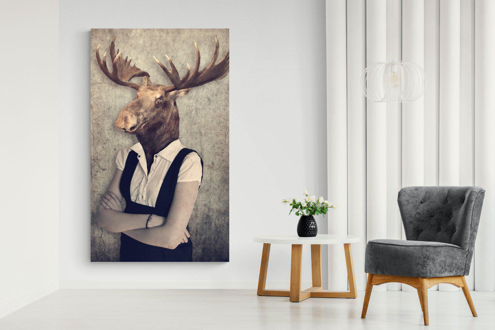 Moose Head-Wall_Art-130 x 220cm-Mounted Canvas-No Frame-Pixalot