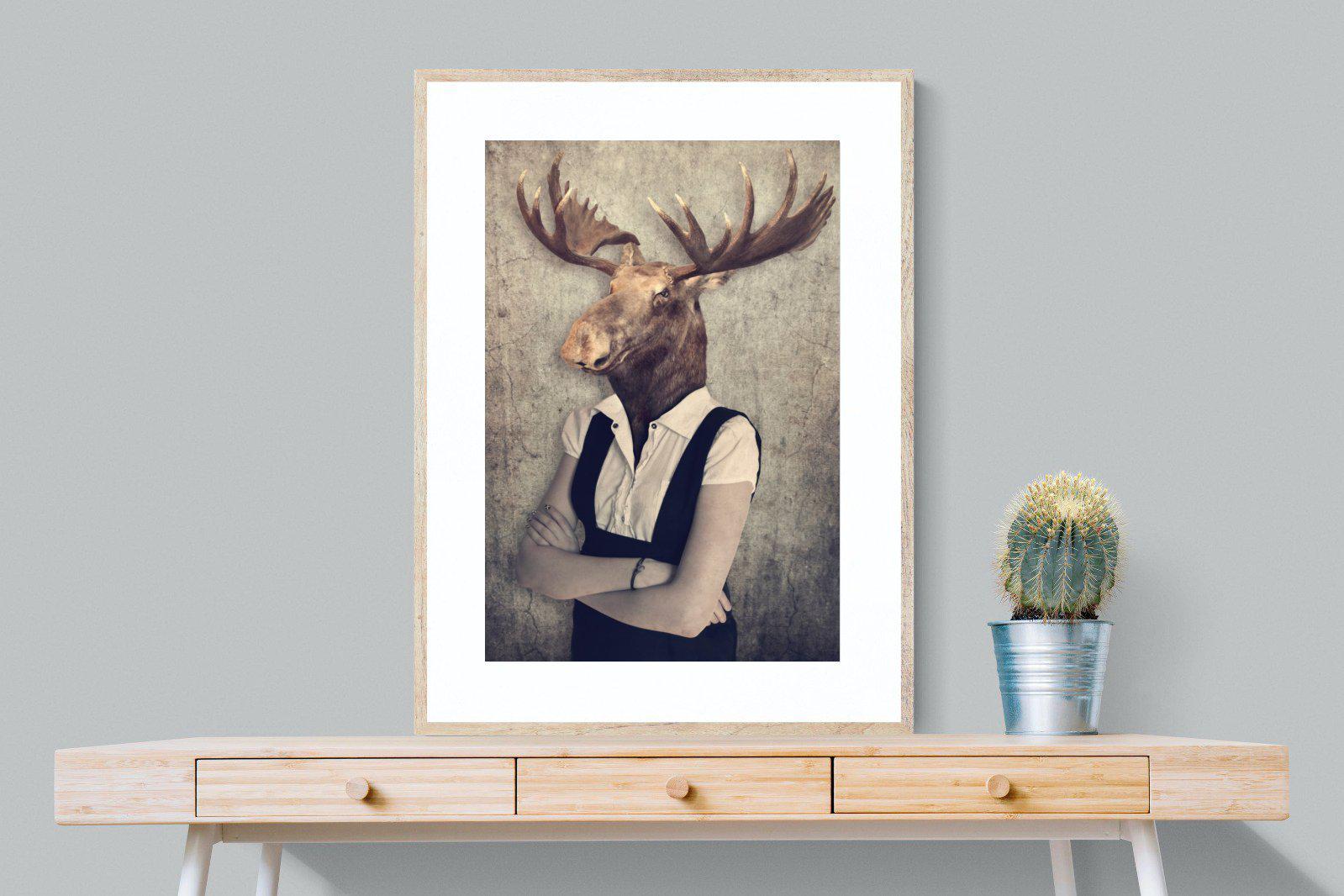 Moose Head-Wall_Art-75 x 100cm-Framed Print-Wood-Pixalot