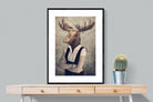 Moose Head-Wall_Art-75 x 100cm-Framed Print-Black-Pixalot