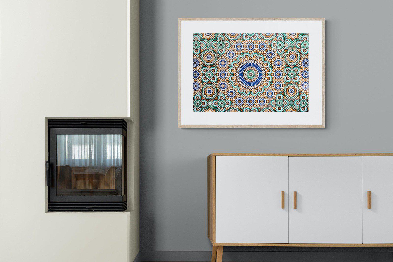 Moroccan Tiles-Wall_Art-100 x 75cm-Framed Print-Wood-Pixalot