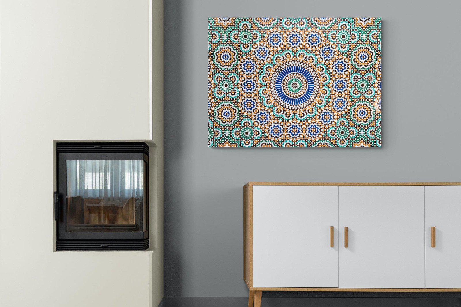 Moroccan Tiles-Wall_Art-100 x 75cm-Mounted Canvas-No Frame-Pixalot
