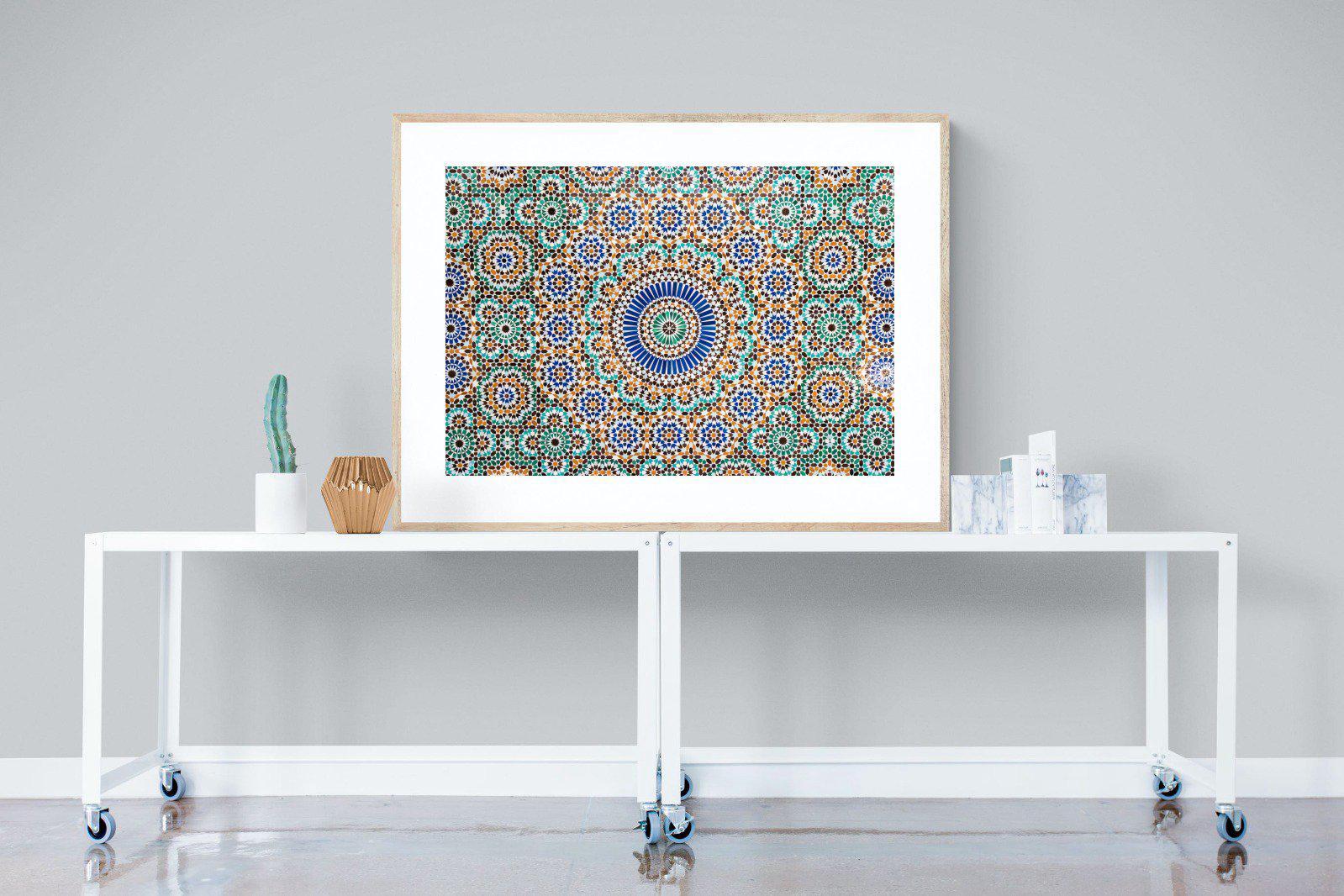 Moroccan Tiles-Wall_Art-120 x 90cm-Framed Print-Wood-Pixalot