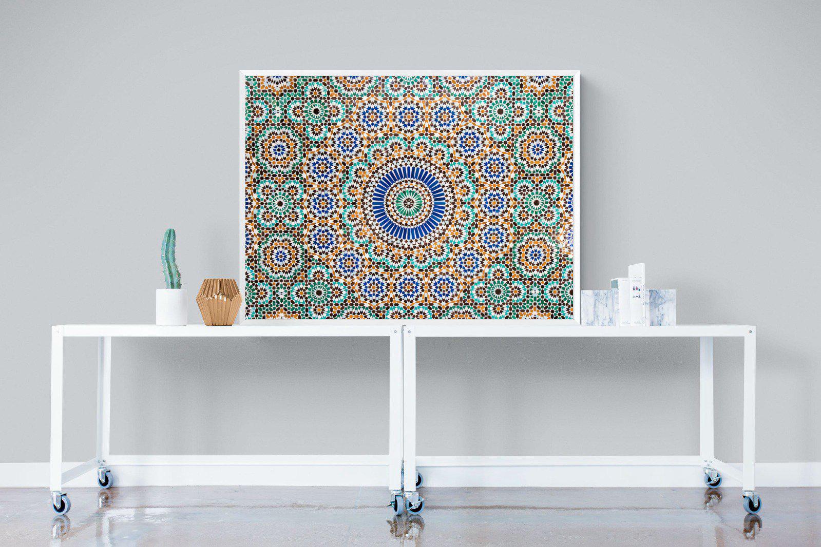 Moroccan Tiles-Wall_Art-120 x 90cm-Mounted Canvas-White-Pixalot