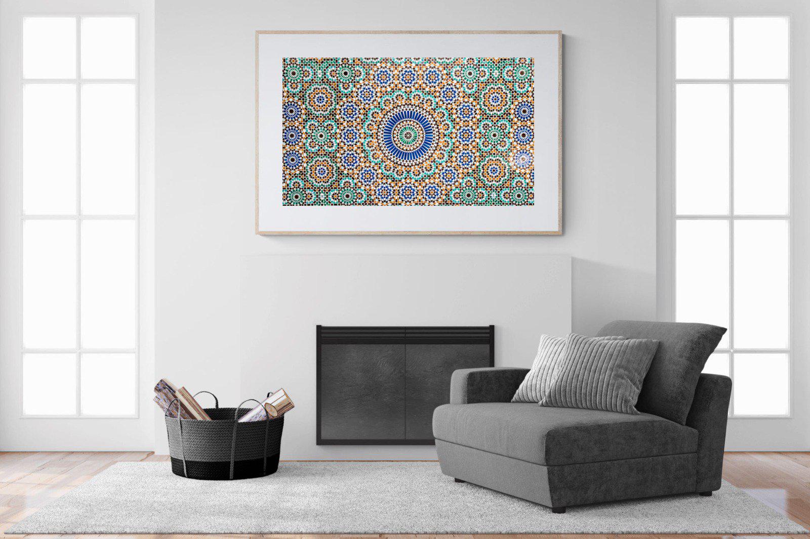 Moroccan Tiles-Wall_Art-150 x 100cm-Framed Print-Wood-Pixalot