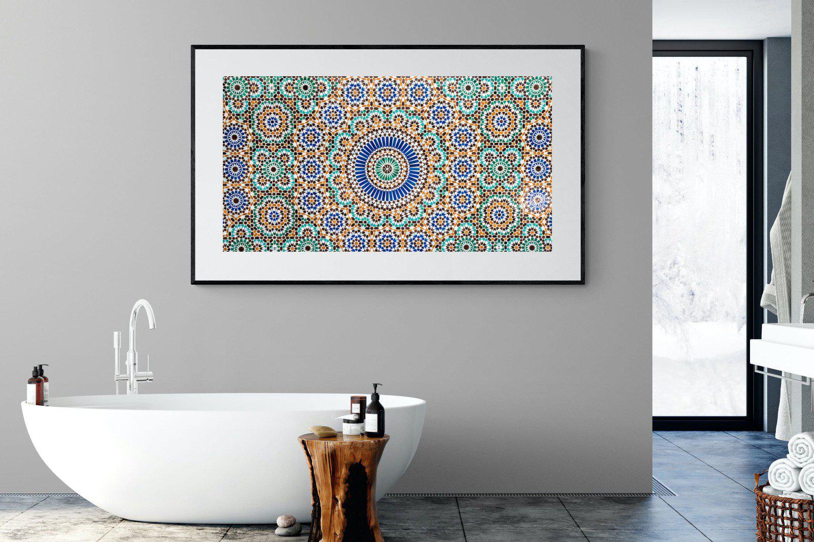 Moroccan Tiles-Wall_Art-180 x 110cm-Framed Print-Black-Pixalot