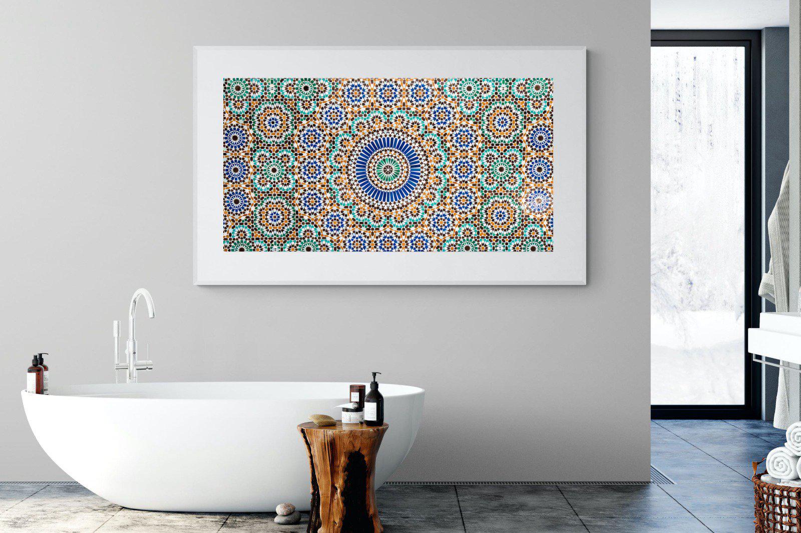 Moroccan Tiles-Wall_Art-180 x 110cm-Framed Print-White-Pixalot