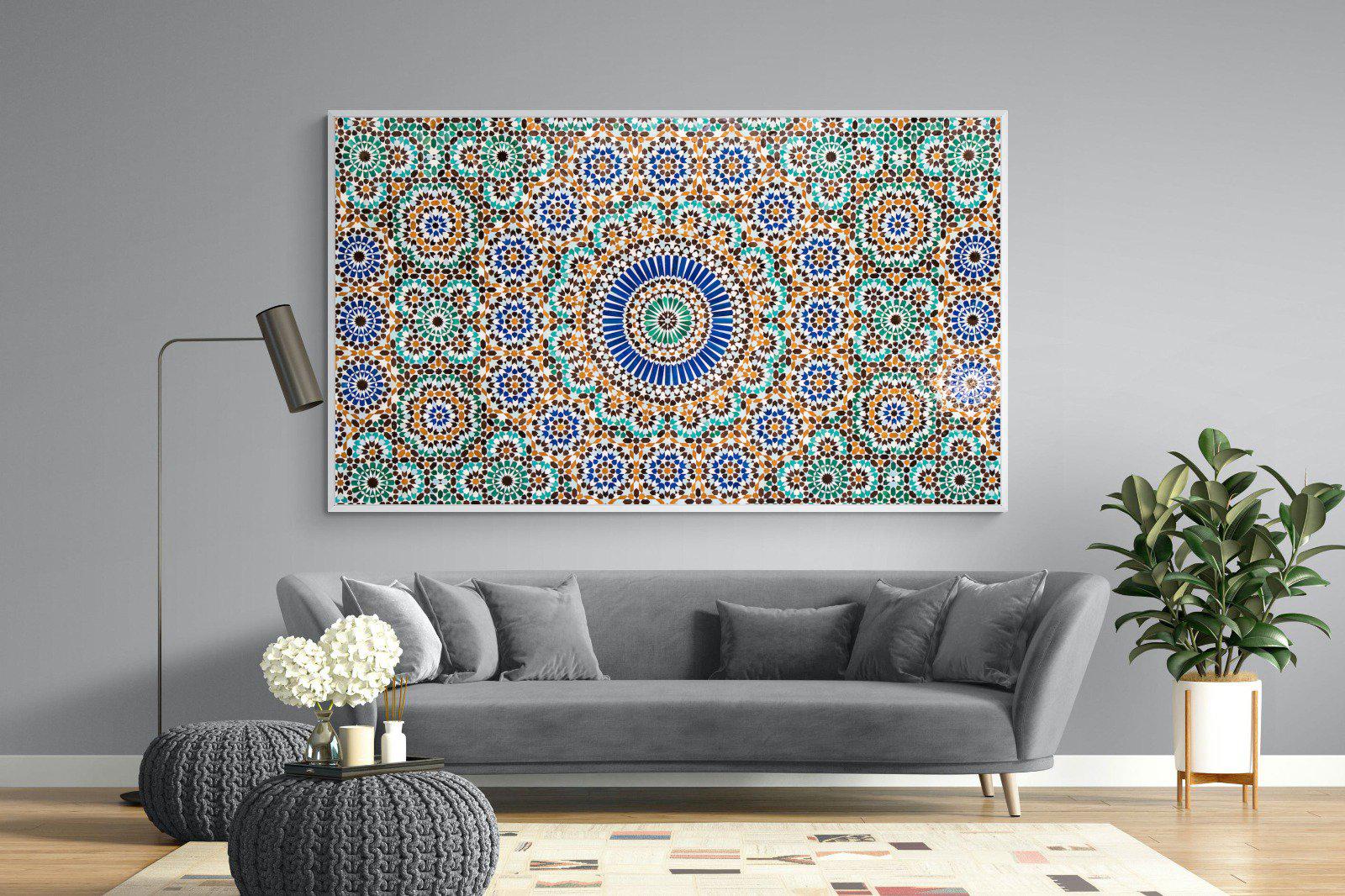 Moroccan Tiles-Wall_Art-220 x 130cm-Mounted Canvas-White-Pixalot