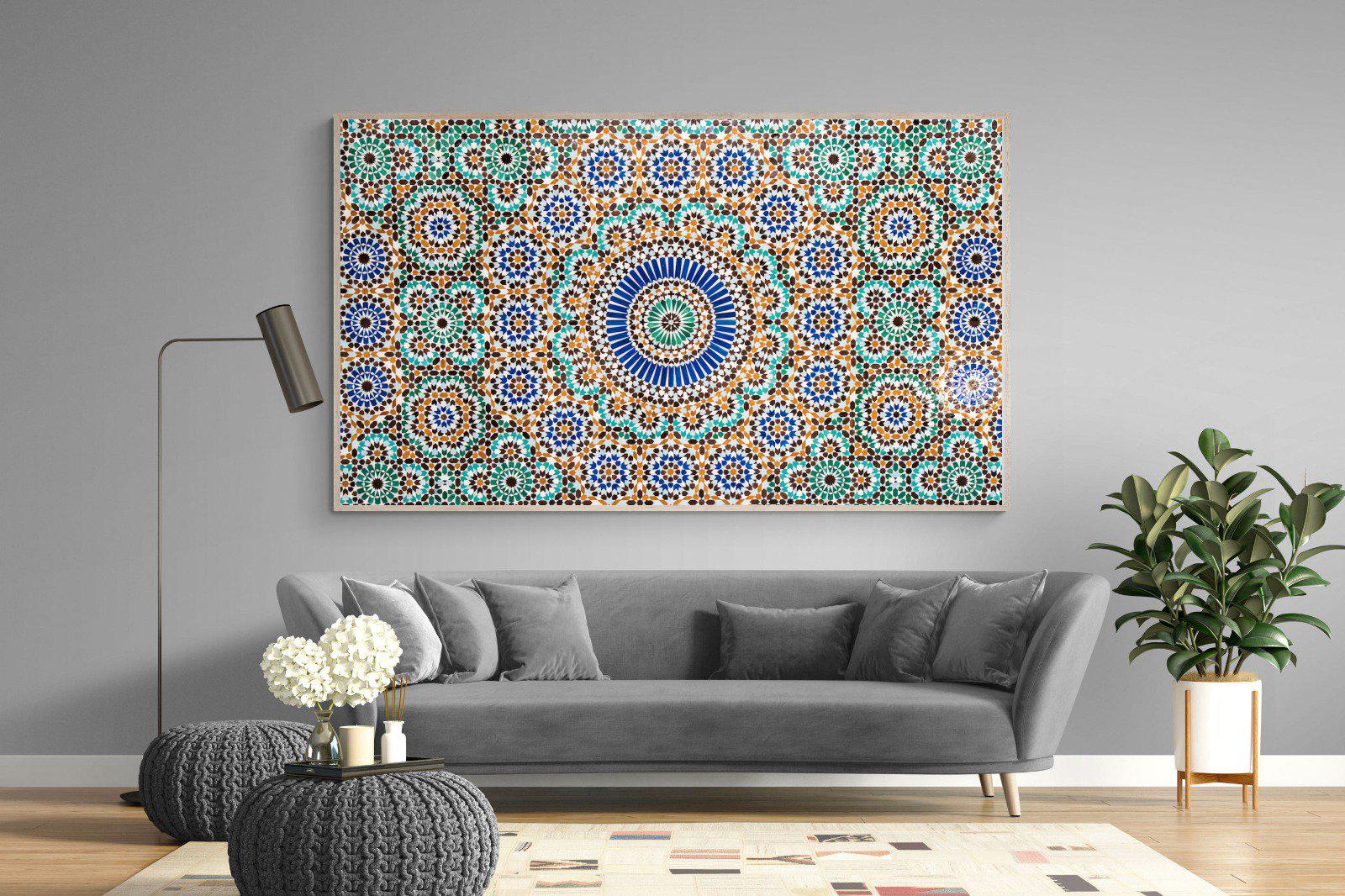 Moroccan Tiles-Wall_Art-220 x 130cm-Mounted Canvas-Wood-Pixalot