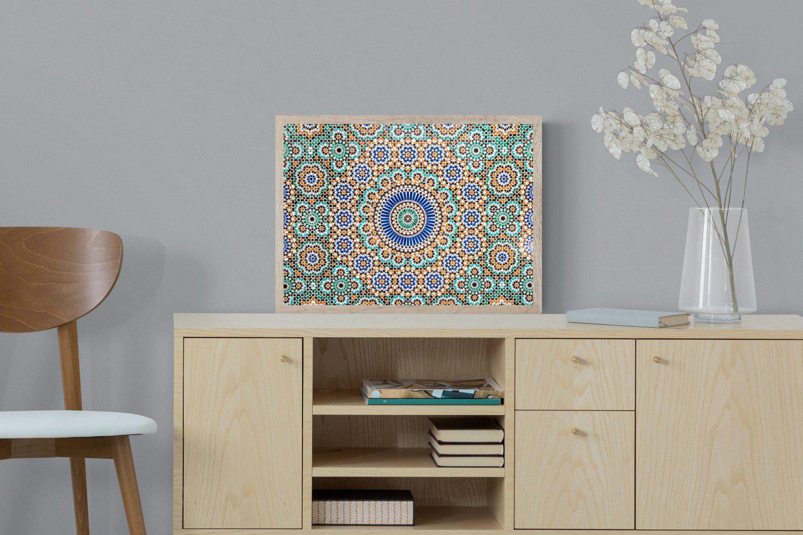 Moroccan Tiles-Wall_Art-60 x 45cm-Mounted Canvas-Wood-Pixalot