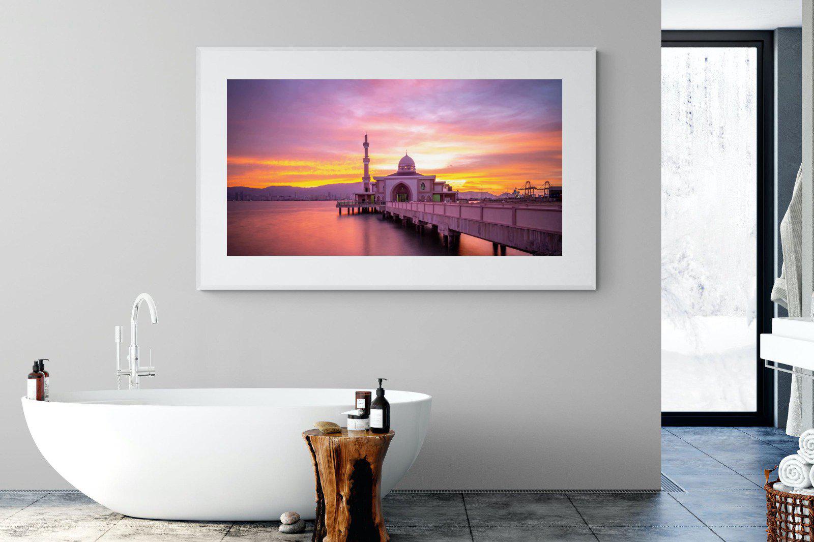 Mosque-Wall_Art-180 x 110cm-Framed Print-White-Pixalot