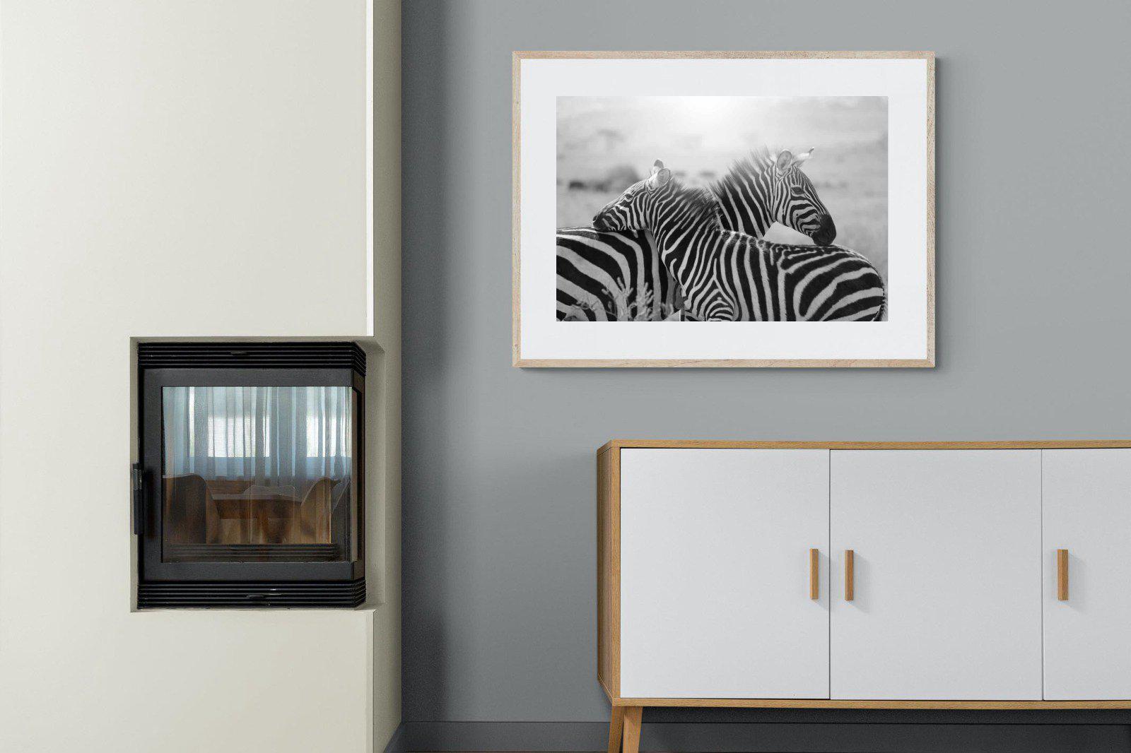 Mother & Foal-Wall_Art-100 x 75cm-Framed Print-Wood-Pixalot