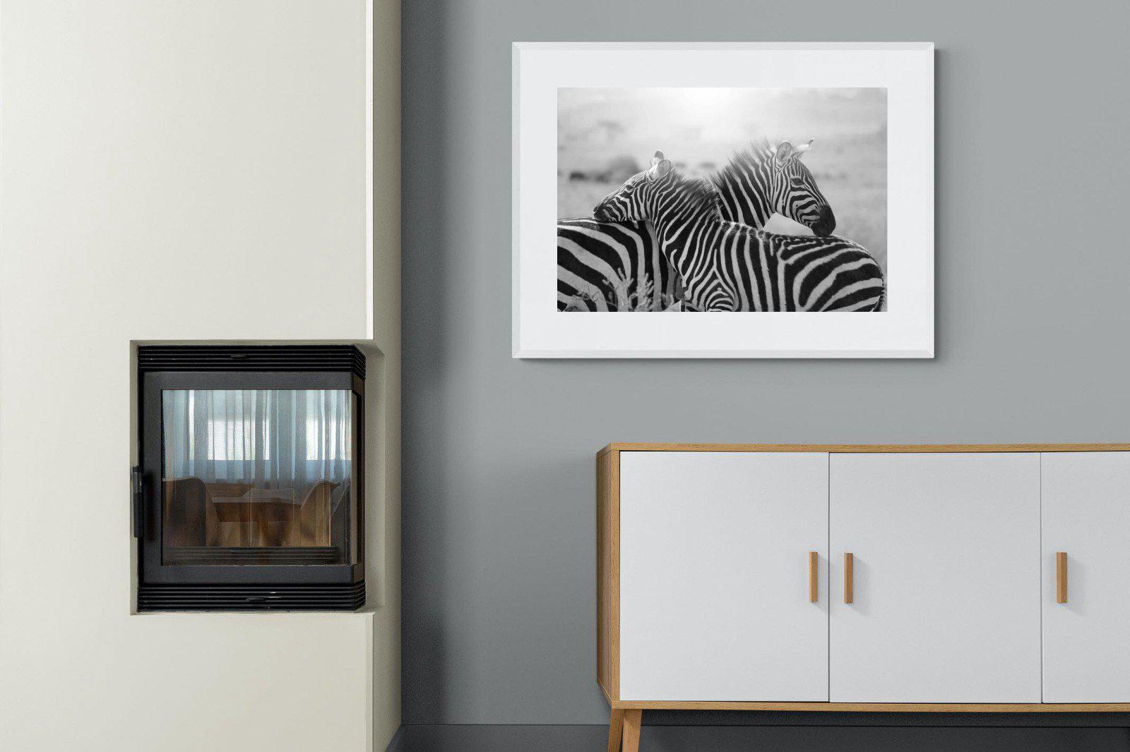Mother & Foal-Wall_Art-100 x 75cm-Framed Print-White-Pixalot