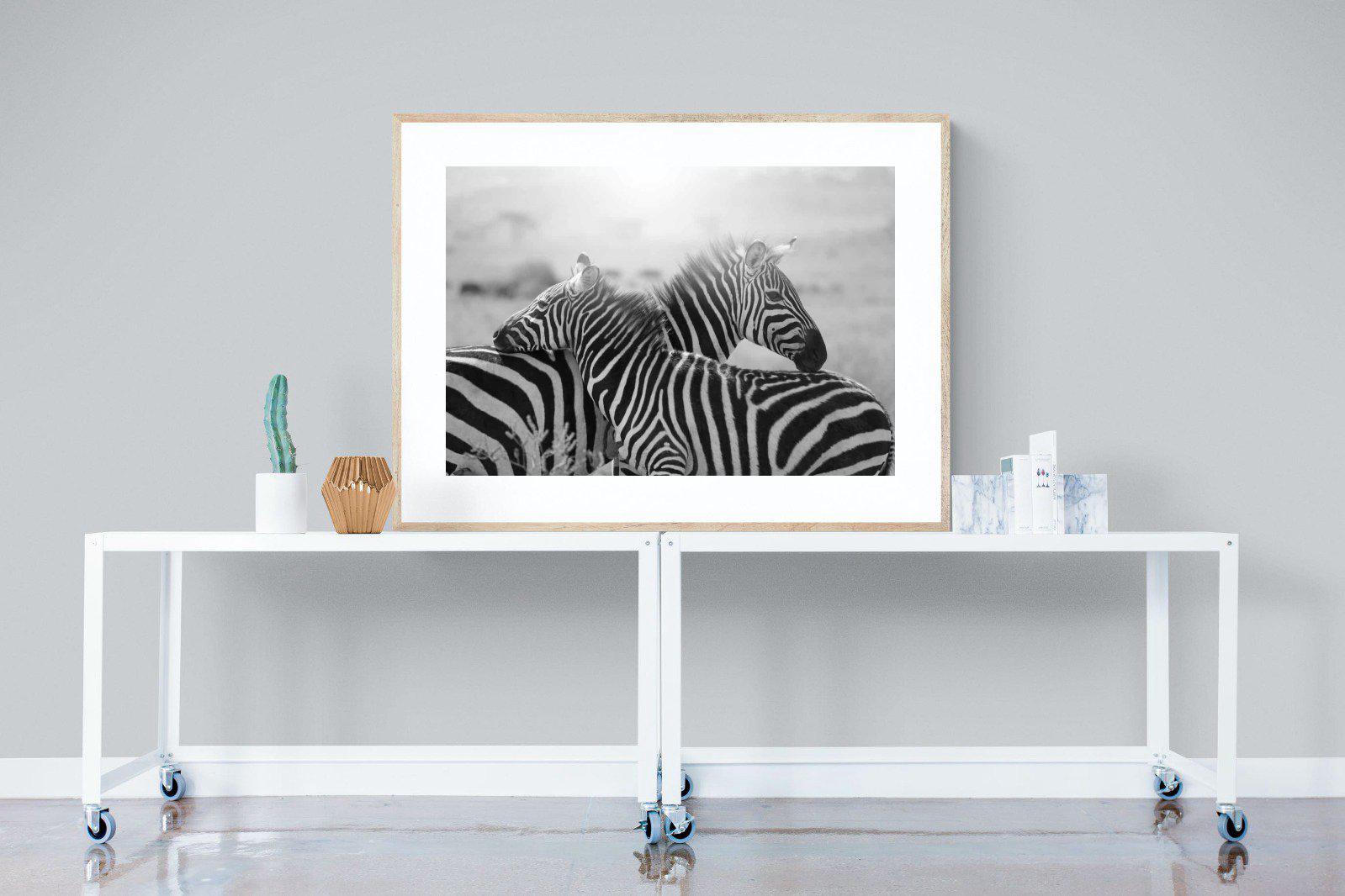 Mother & Foal-Wall_Art-120 x 90cm-Framed Print-Wood-Pixalot