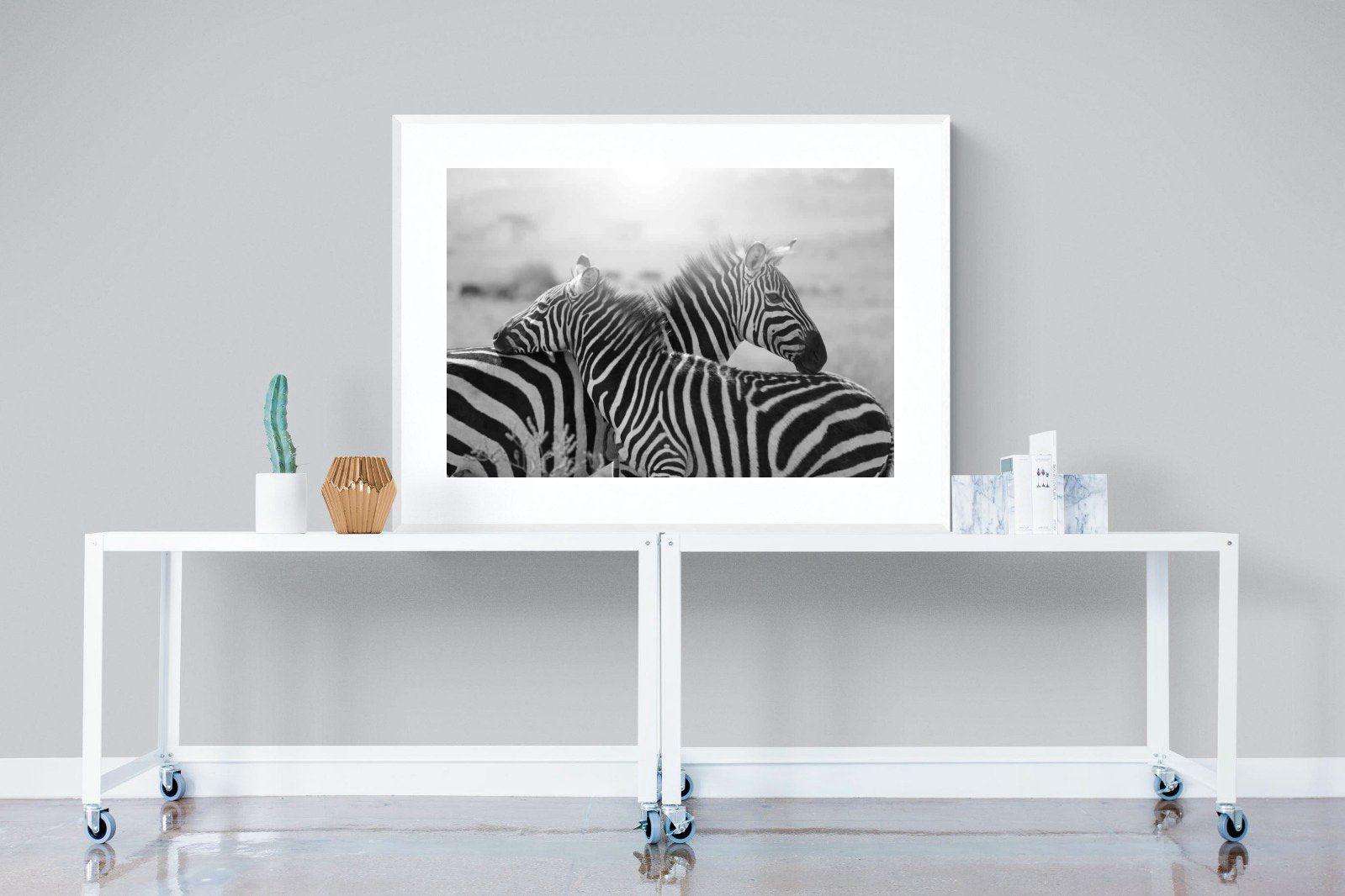 Mother & Foal-Wall_Art-120 x 90cm-Framed Print-White-Pixalot