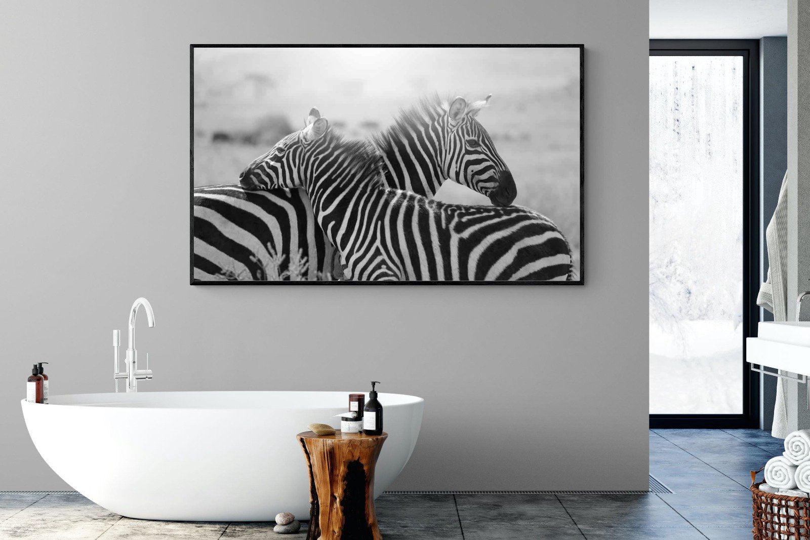Mother & Foal-Wall_Art-180 x 110cm-Mounted Canvas-Black-Pixalot