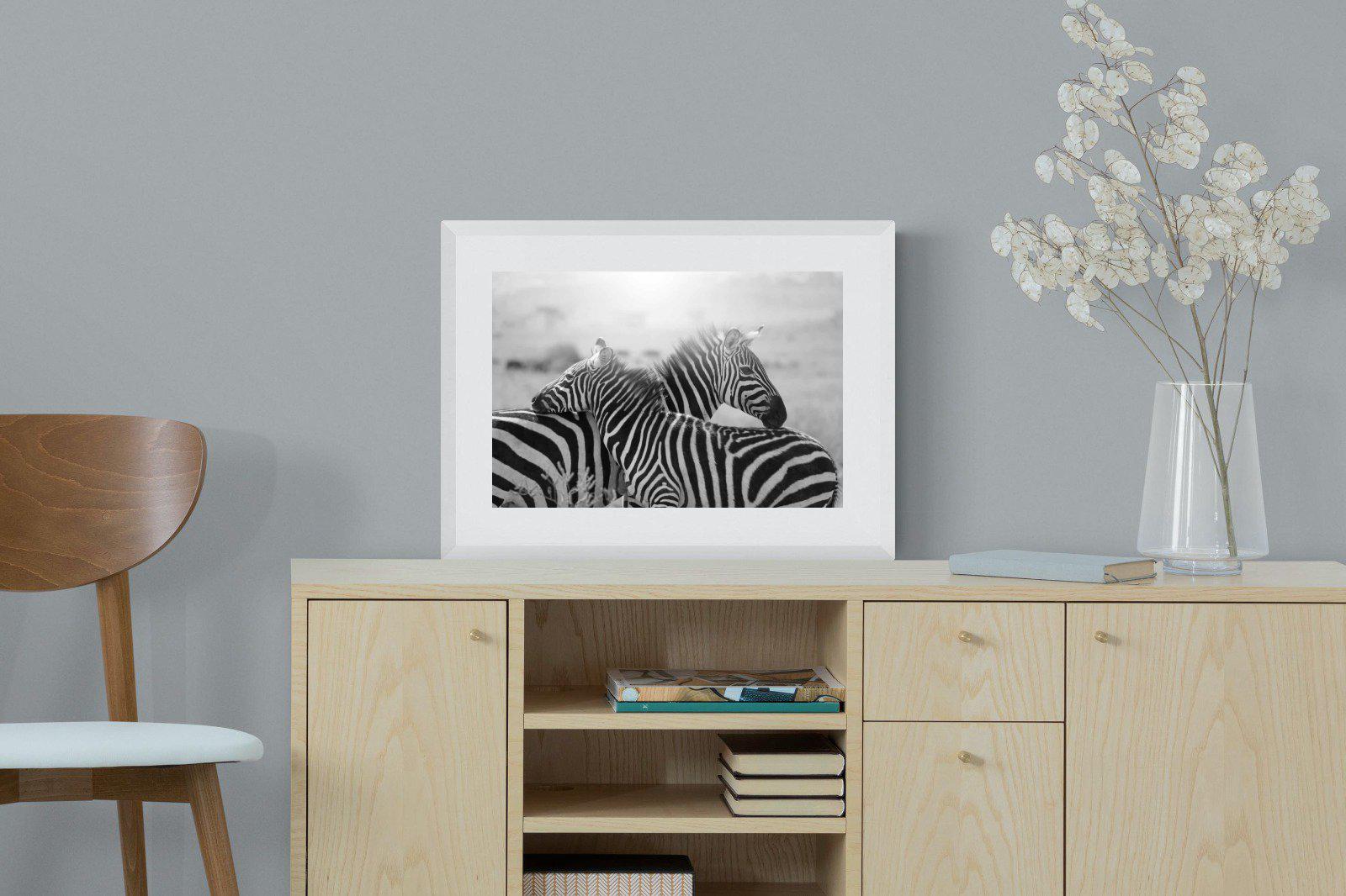 Mother & Foal-Wall_Art-60 x 45cm-Framed Print-White-Pixalot