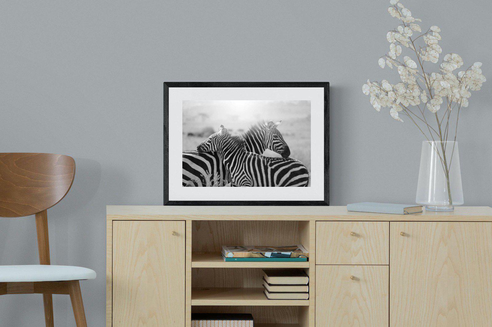 Mother & Foal-Wall_Art-60 x 45cm-Framed Print-Black-Pixalot