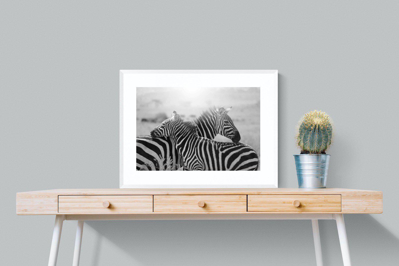 Mother & Foal-Wall_Art-80 x 60cm-Framed Print-White-Pixalot
