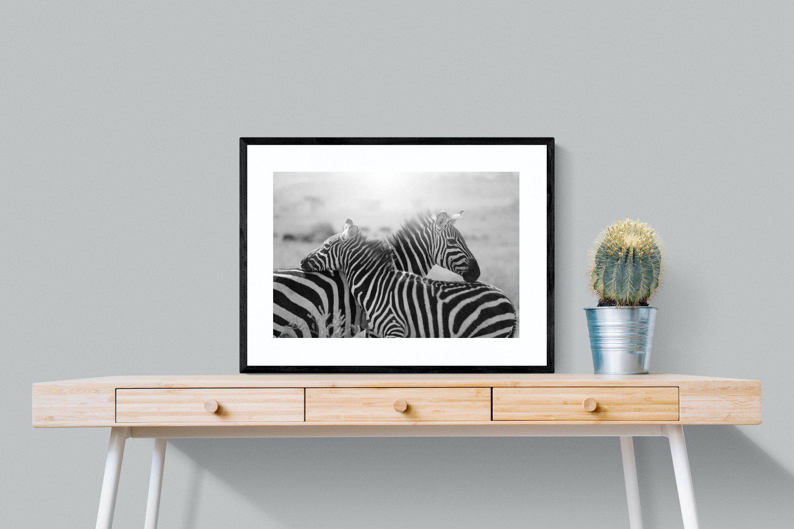 Mother & Foal-Wall_Art-80 x 60cm-Framed Print-Black-Pixalot