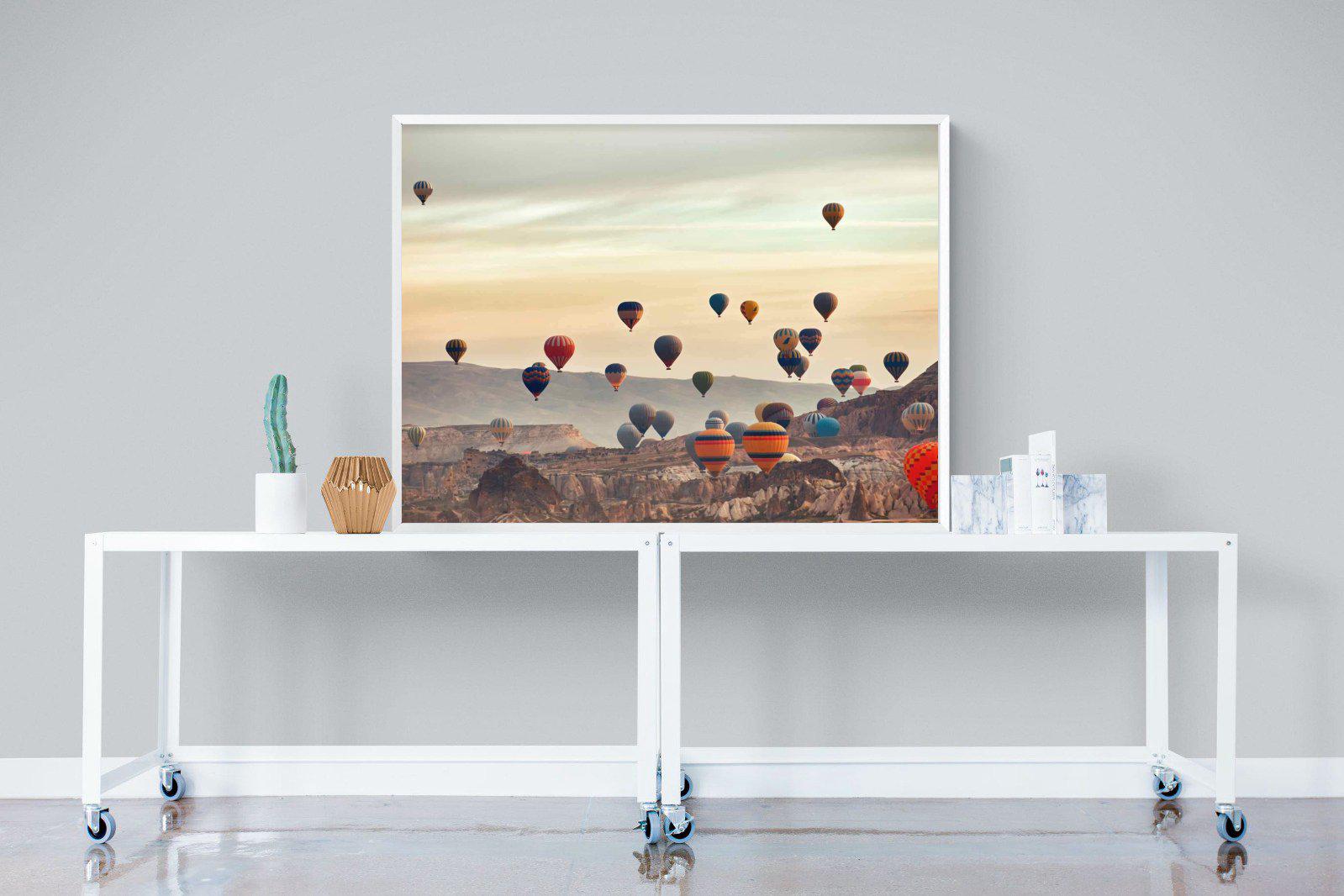 Mountain Balloons-Wall_Art-120 x 90cm-Mounted Canvas-White-Pixalot