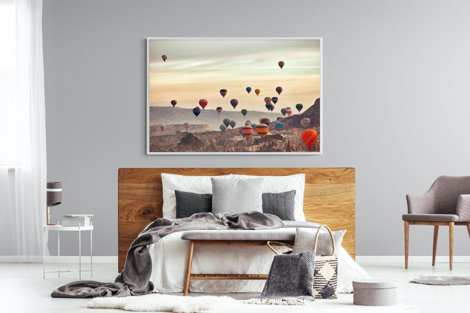 Mountain Balloons-Wall_Art-150 x 100cm-Mounted Canvas-White-Pixalot
