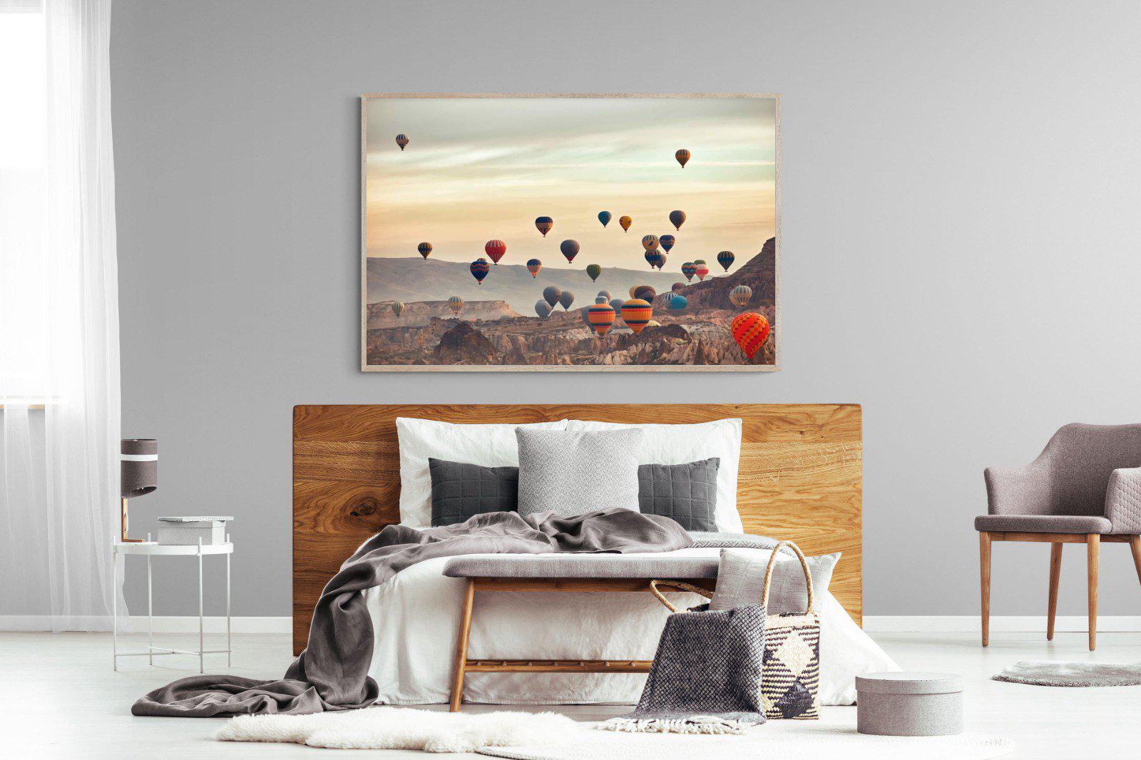 Mountain Balloons-Wall_Art-150 x 100cm-Mounted Canvas-Wood-Pixalot
