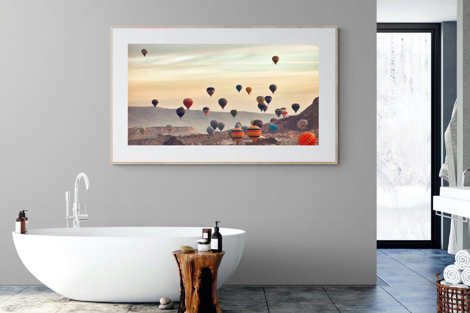 Mountain Balloons-Wall_Art-180 x 110cm-Framed Print-Wood-Pixalot
