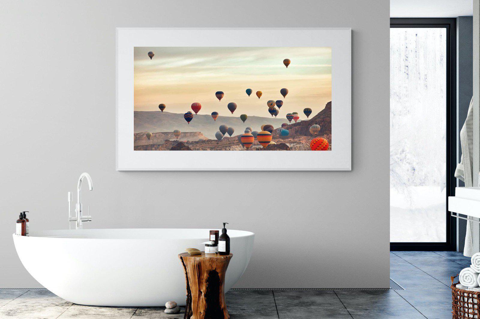 Mountain Balloons-Wall_Art-180 x 110cm-Framed Print-White-Pixalot