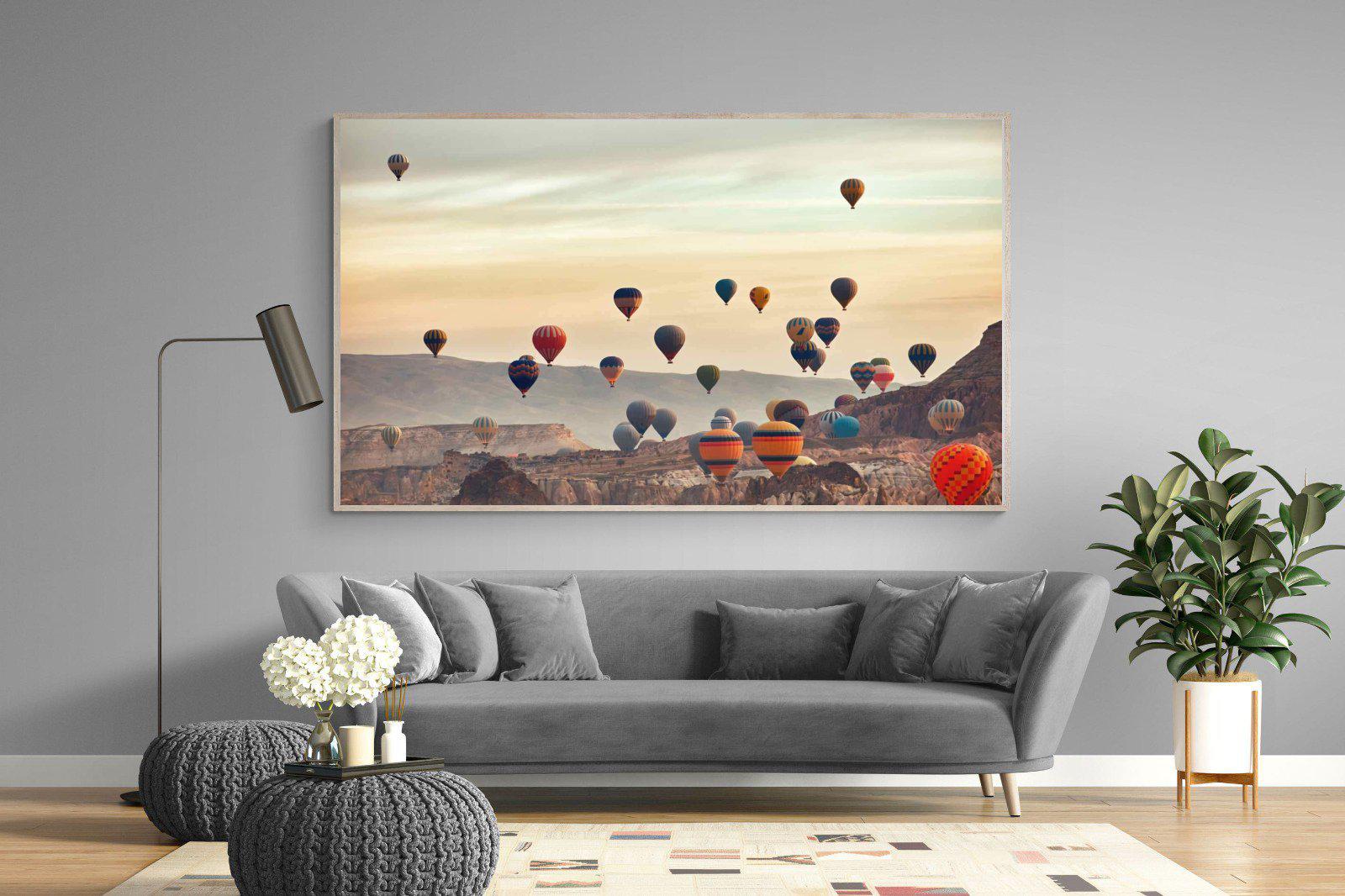 Mountain Balloons-Wall_Art-220 x 130cm-Mounted Canvas-Wood-Pixalot