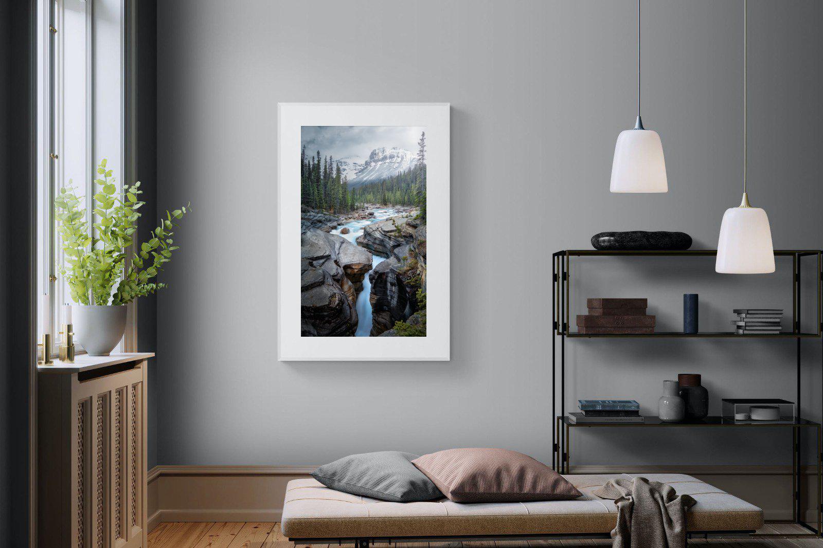 Mountain Stream-Wall_Art-100 x 150cm-Framed Print-White-Pixalot
