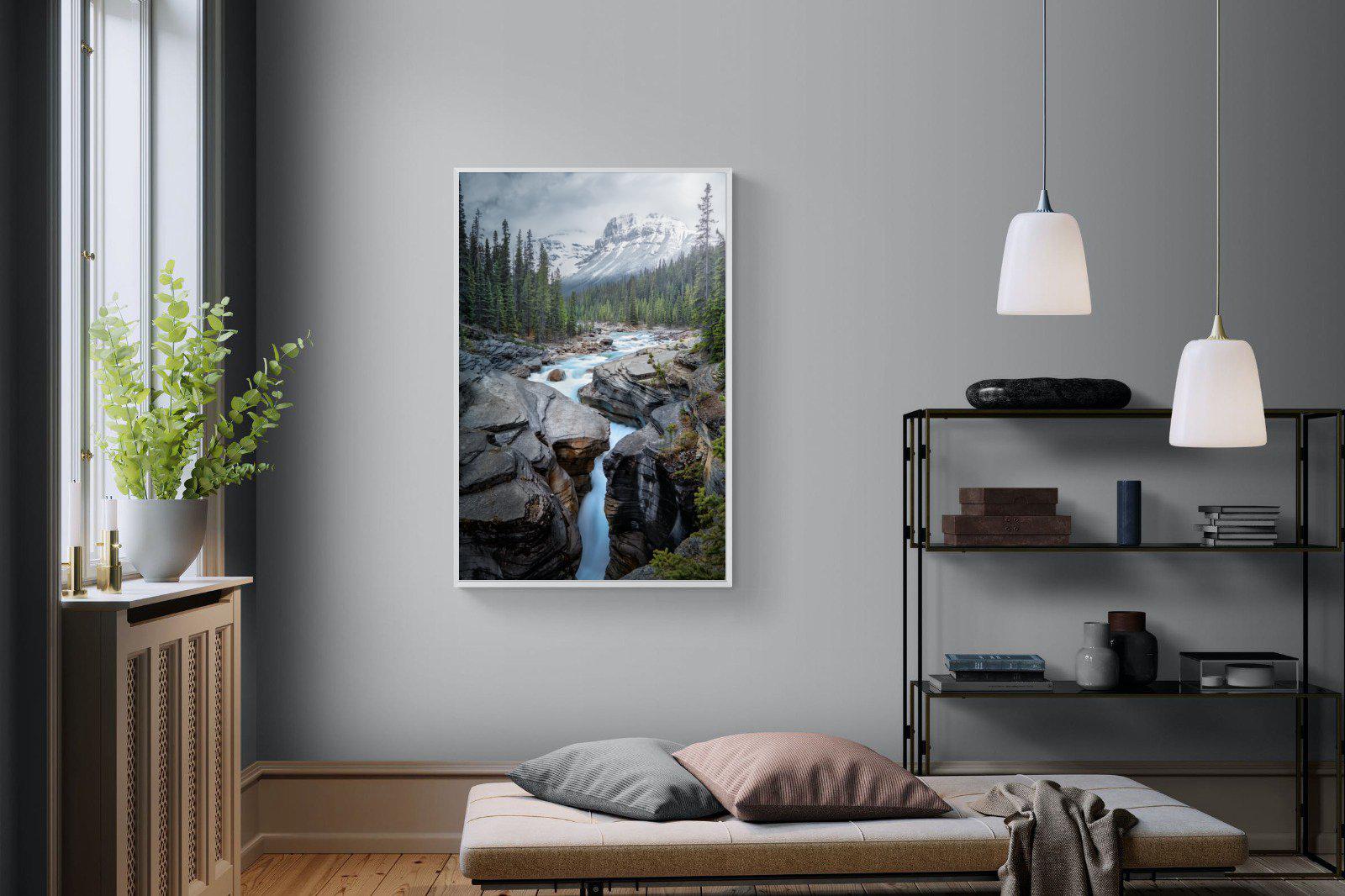 Mountain Stream-Wall_Art-100 x 150cm-Mounted Canvas-White-Pixalot