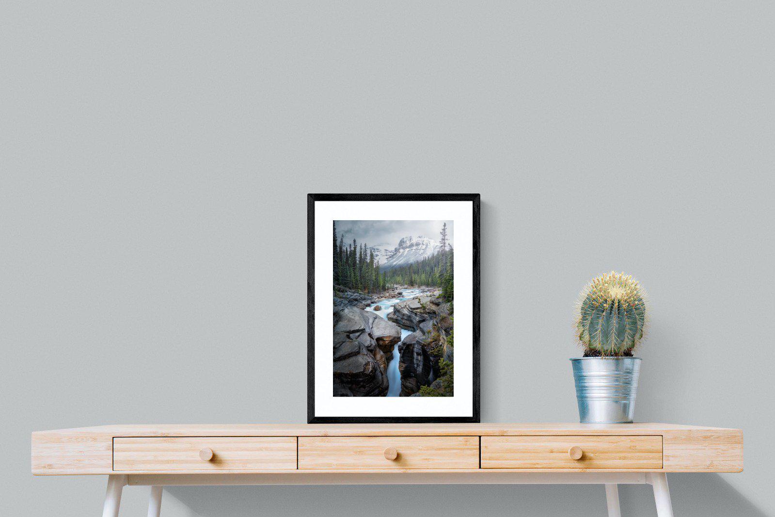 Mountain Stream-Wall_Art-45 x 60cm-Framed Print-Black-Pixalot