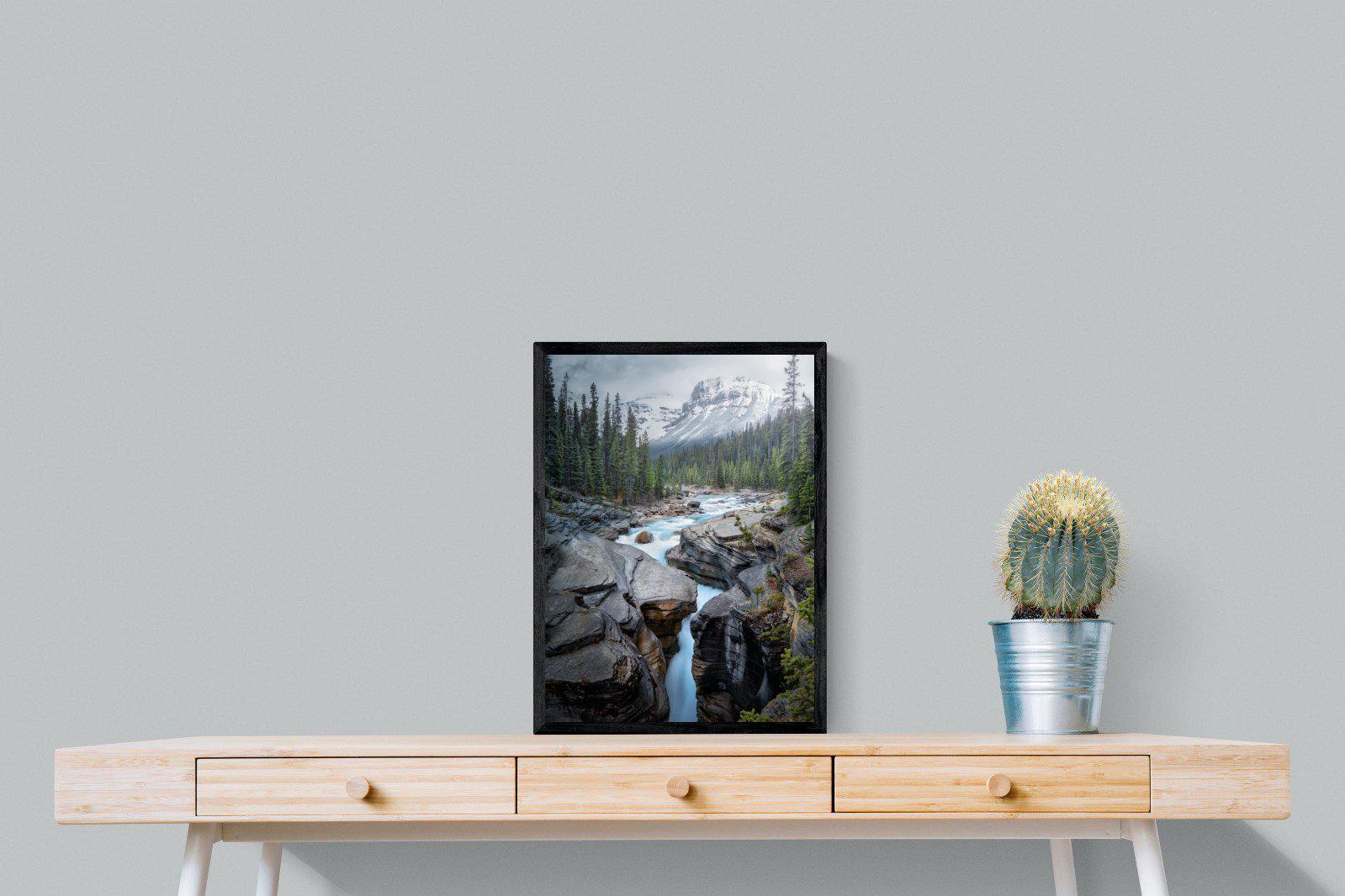 Mountain Stream-Wall_Art-45 x 60cm-Mounted Canvas-Black-Pixalot
