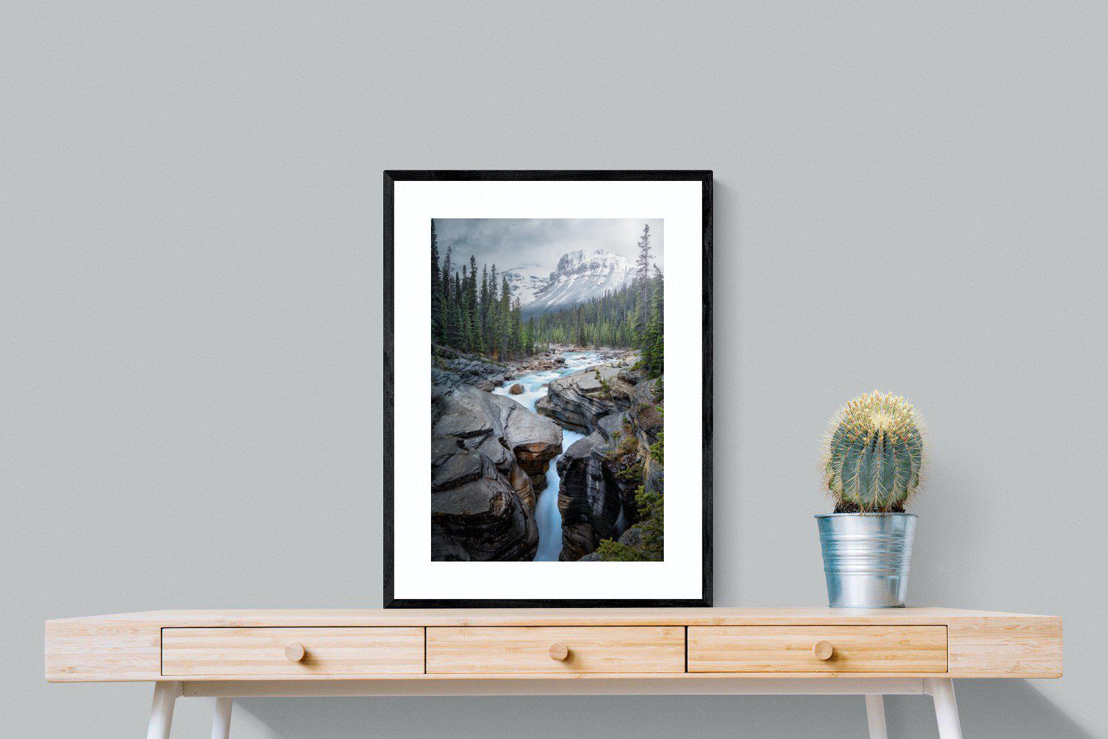 Mountain Stream-Wall_Art-60 x 80cm-Framed Print-Black-Pixalot