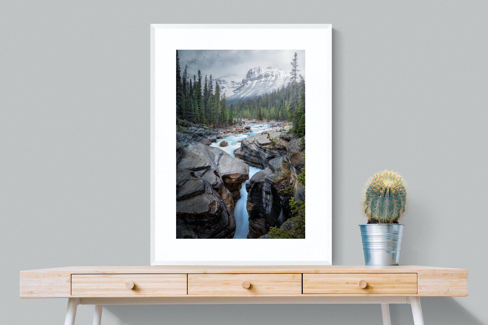 Mountain Stream-Wall_Art-75 x 100cm-Framed Print-White-Pixalot