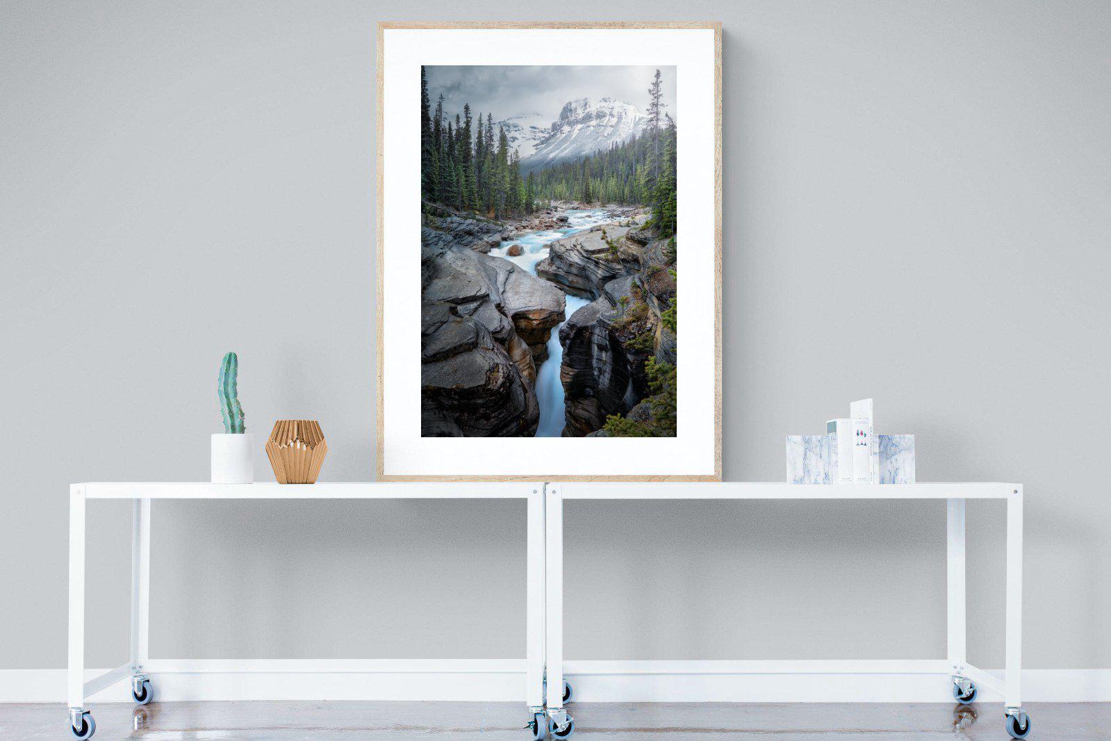 Mountain Stream-Wall_Art-90 x 120cm-Framed Print-Wood-Pixalot