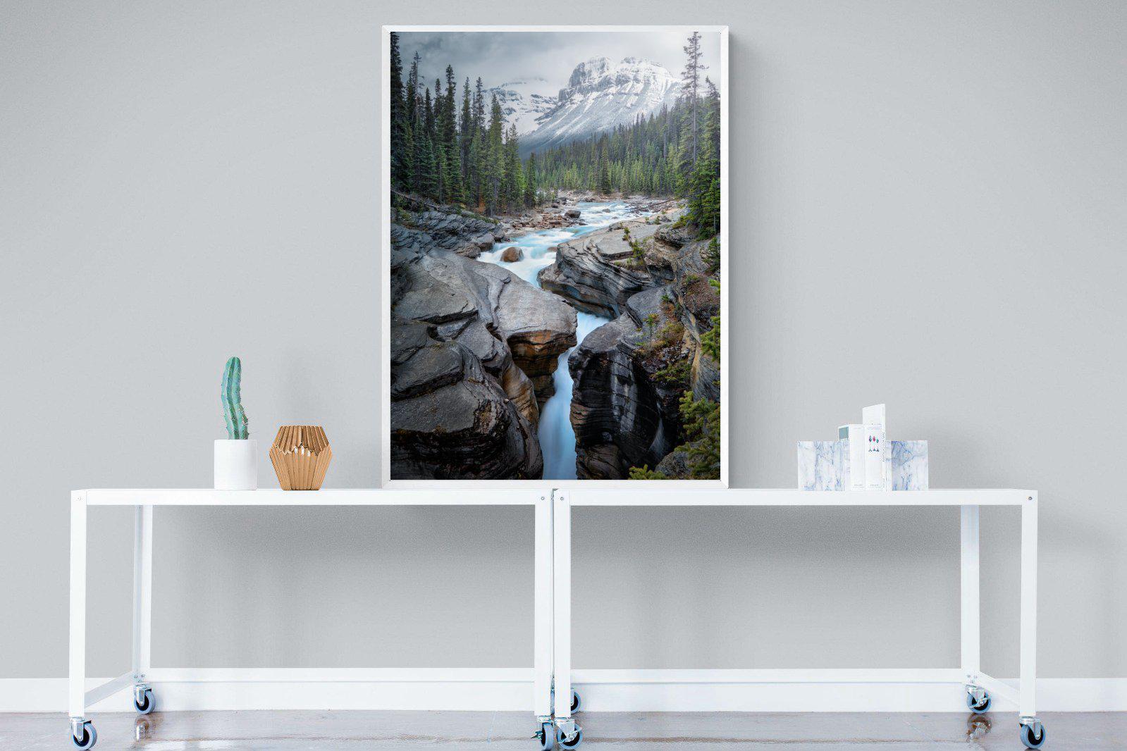 Mountain Stream-Wall_Art-90 x 120cm-Mounted Canvas-White-Pixalot