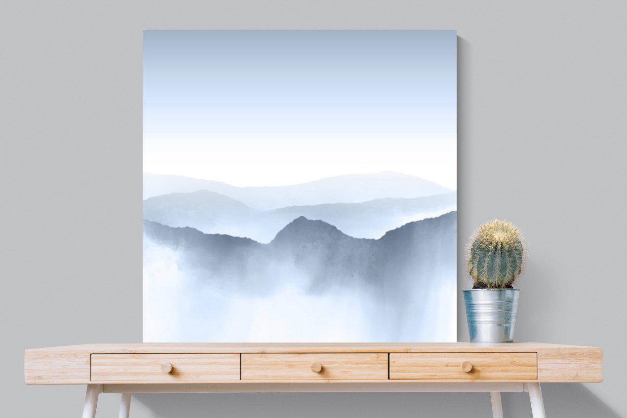 Mountains Watercolour-Wall_Art-100 x 100cm-Mounted Canvas-No Frame-Pixalot