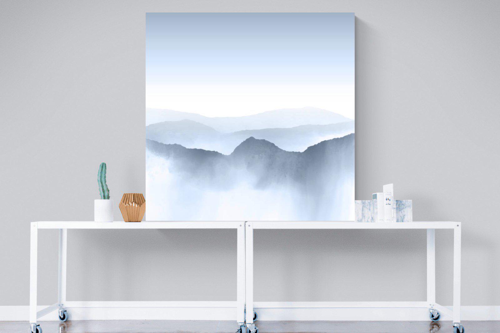 Mountains Watercolour-Wall_Art-120 x 120cm-Mounted Canvas-No Frame-Pixalot