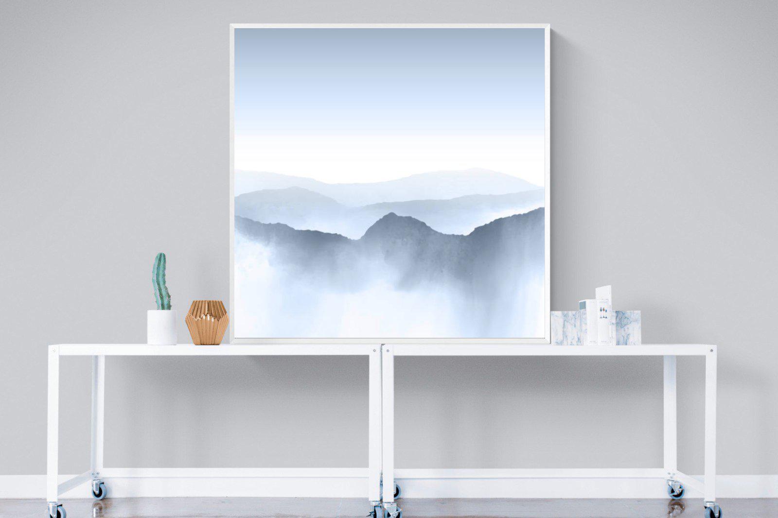 Mountains Watercolour-Wall_Art-120 x 120cm-Mounted Canvas-White-Pixalot