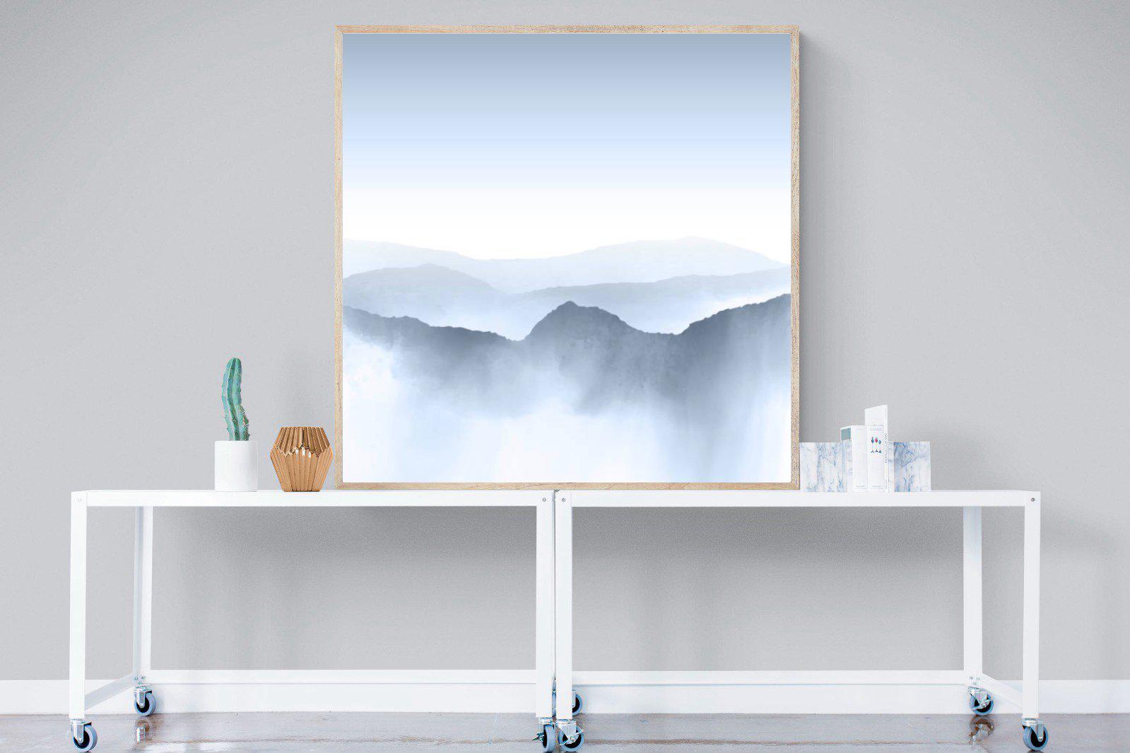 Mountains Watercolour-Wall_Art-120 x 120cm-Mounted Canvas-Wood-Pixalot
