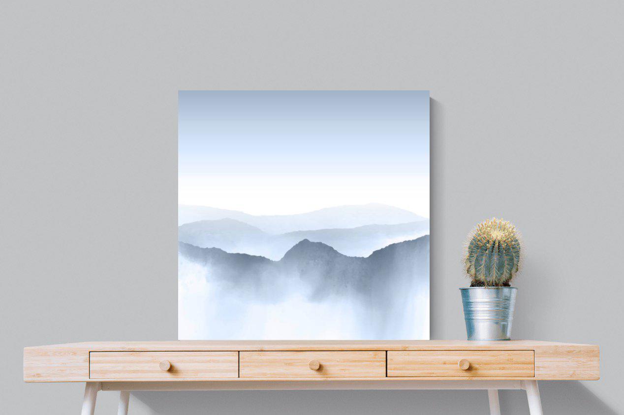 Mountains Watercolour-Wall_Art-80 x 80cm-Mounted Canvas-No Frame-Pixalot