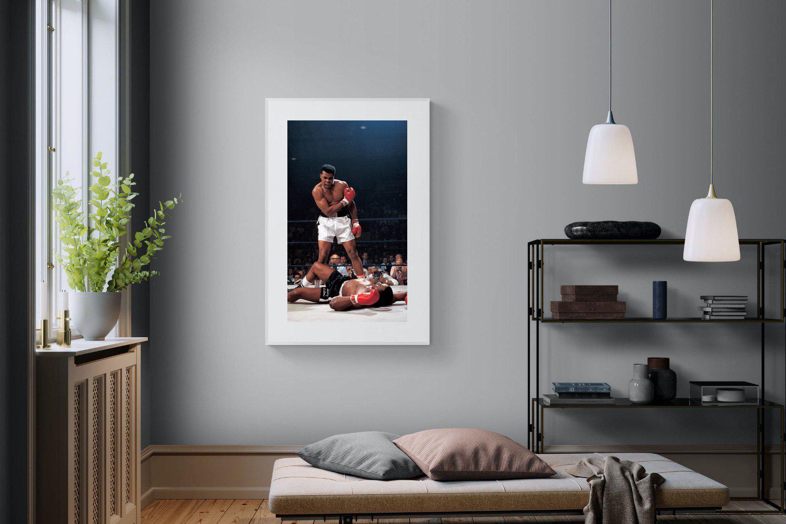 Muhammad Ali-Wall_Art-100 x 150cm-Framed Print-White-Pixalot