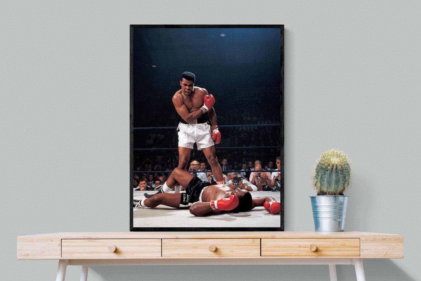 Muhammad Ali-Wall_Art-75 x 100cm-Mounted Canvas-Black-Pixalot