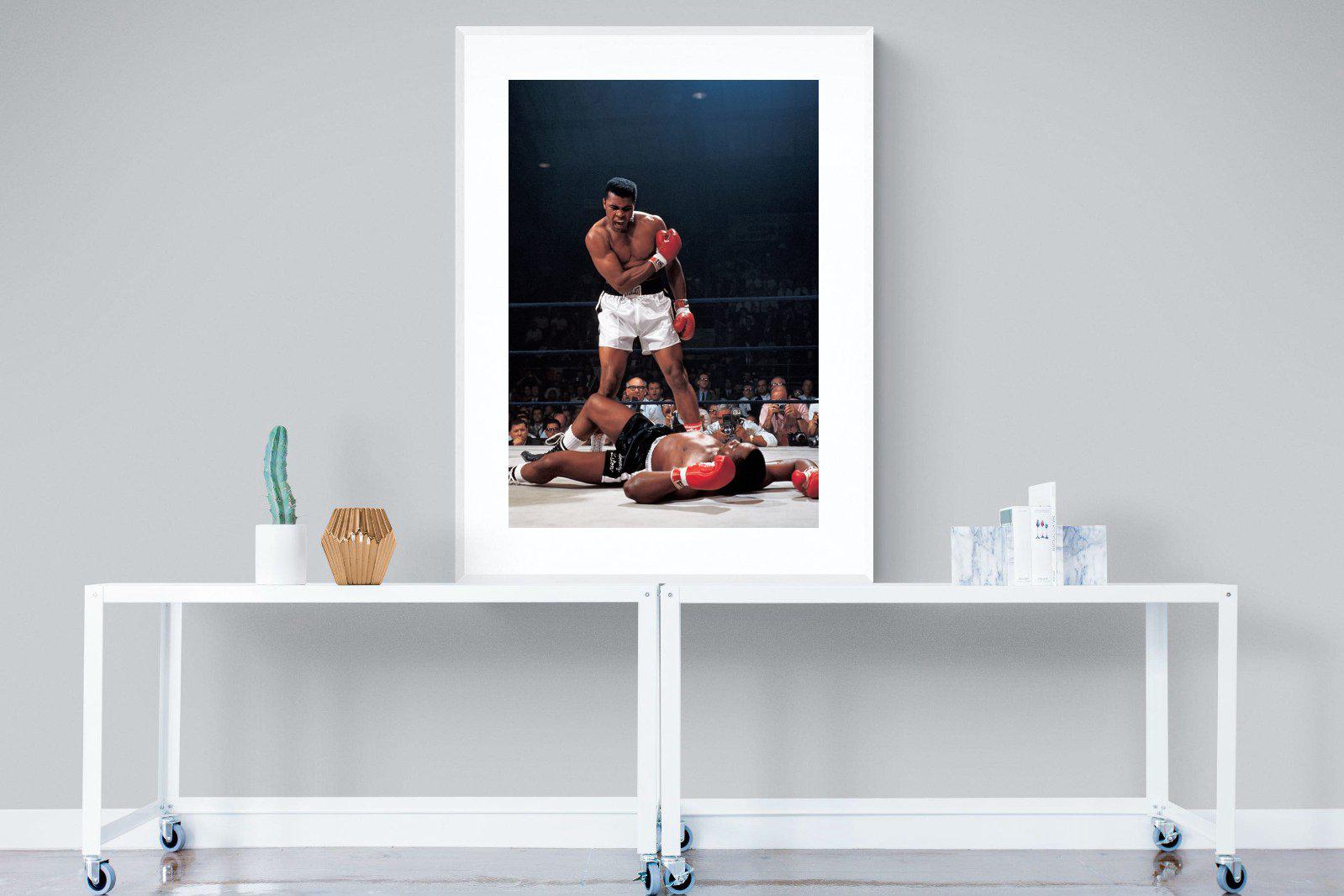 Muhammad Ali-Wall_Art-90 x 120cm-Framed Print-White-Pixalot